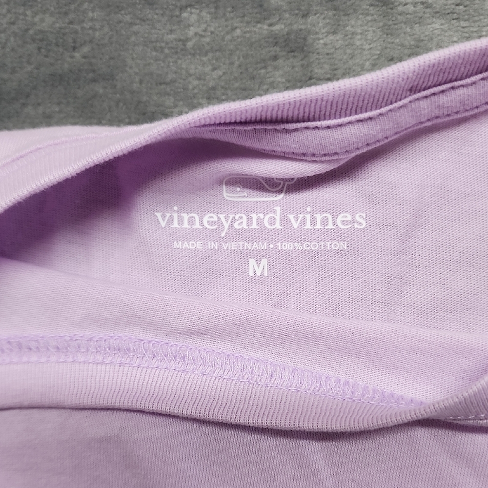 Vineyard Vines Lavender Long Sleeve purple Happy Easter Tee sz Medium - Picture 2 of 10